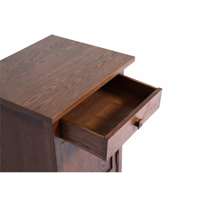Mission 1 Door 1 Drawer Nightstand - Walnut stain