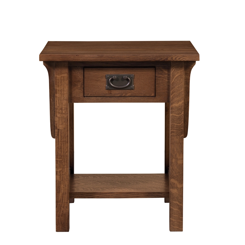 Mission 1 Drawer Crofter End Table - Model A19 - Walnut
