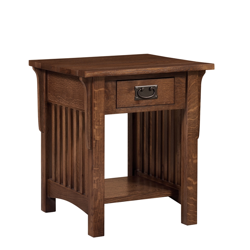 Mission 1 Drawer Crofter End Table - Model A19 - Walnut