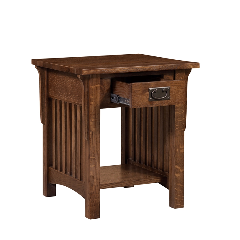 Mission 1 Drawer Crofter End Table - Model A19 - Walnut
