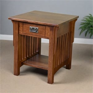 Mission 1 Drawer Crofter End Table - Model A19 - Walnut