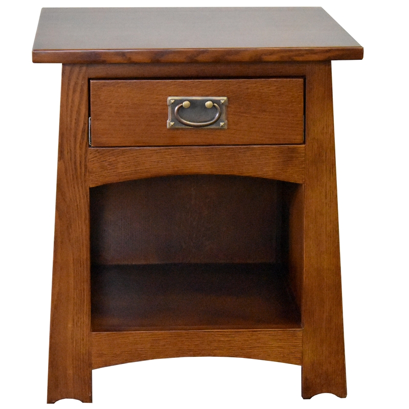 Mission Style Solid Quarter Sawn Oak Keyhole End Table