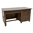Mission Quarter Sawn Oak 5 Drawer Library Desk - Walnut