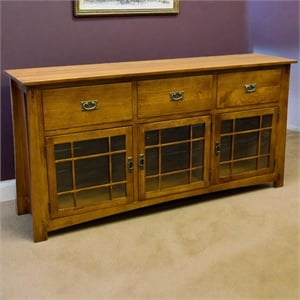 Craftsman Style Quarter Sawn Oak Sideboard - 72&quot Walnut