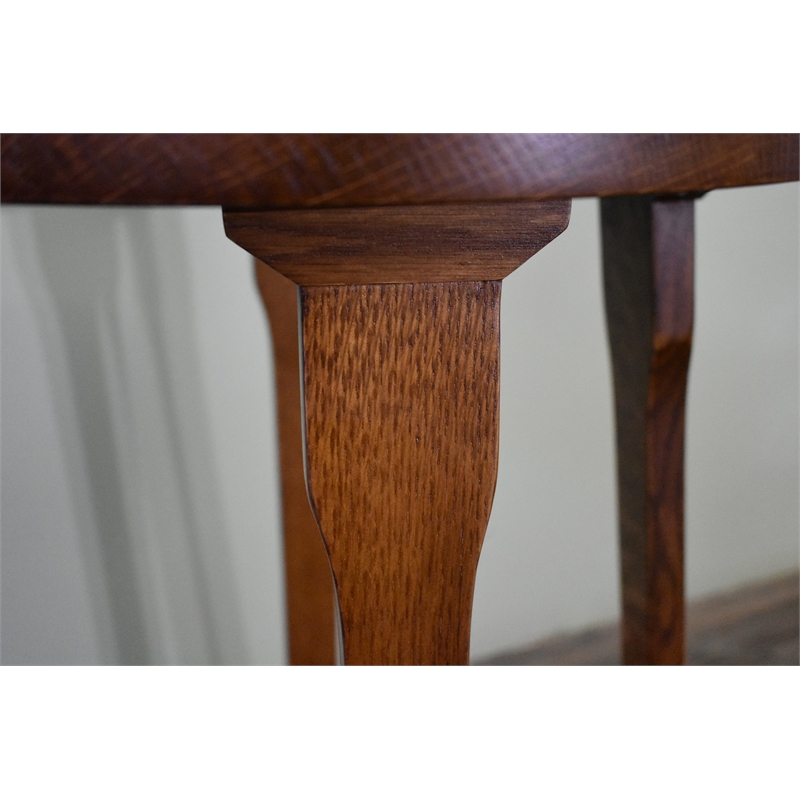 Arts and Crafts / Mission Style Oak Round End Table - Walnut