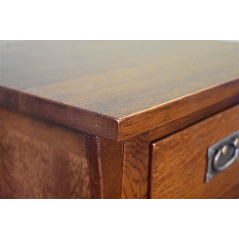 Mission Style Solid Quarter Sawn Oak Keyhole Nightstand - Walnut