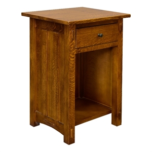 Mission Solid Quarter Sawn Oak 1 Drawer End Table - Model A27 - Walnut