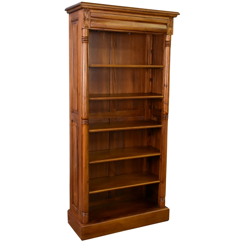 Crafters and Weavers Legacy Open Bookcase - Light Brown Walnut