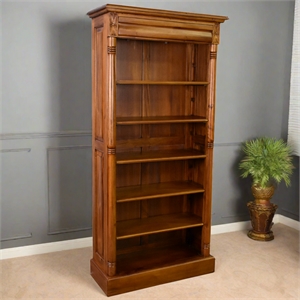 Crafters and Weavers Legacy Open Bookcase - Light Brown Walnut