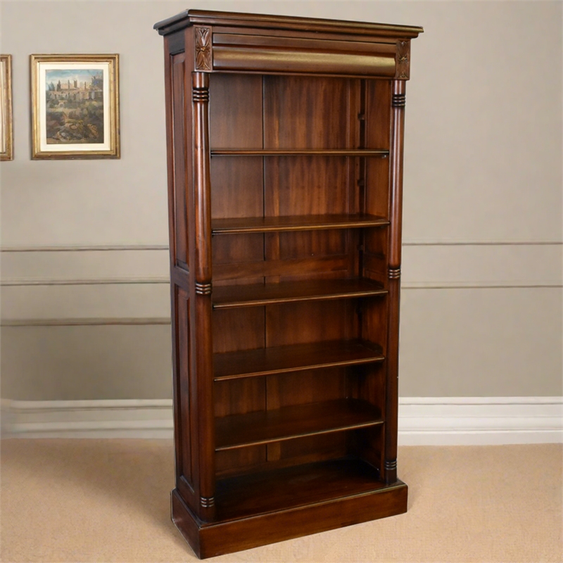Crafters and Weavers Legacy Open Bookcase - Brown Walnut