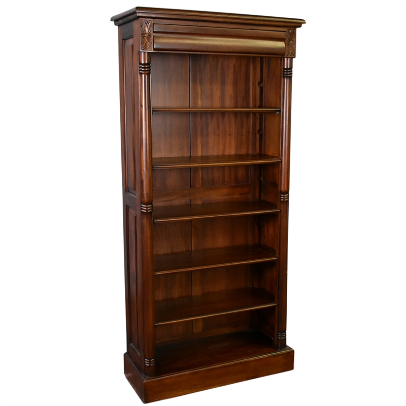 Crafters and Weavers Legacy Open Bookcase - Brown Walnut