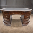 Crafters and Weavers Legacy Mahogany Wood Leather Top Kidney Desk - Brown Walnut