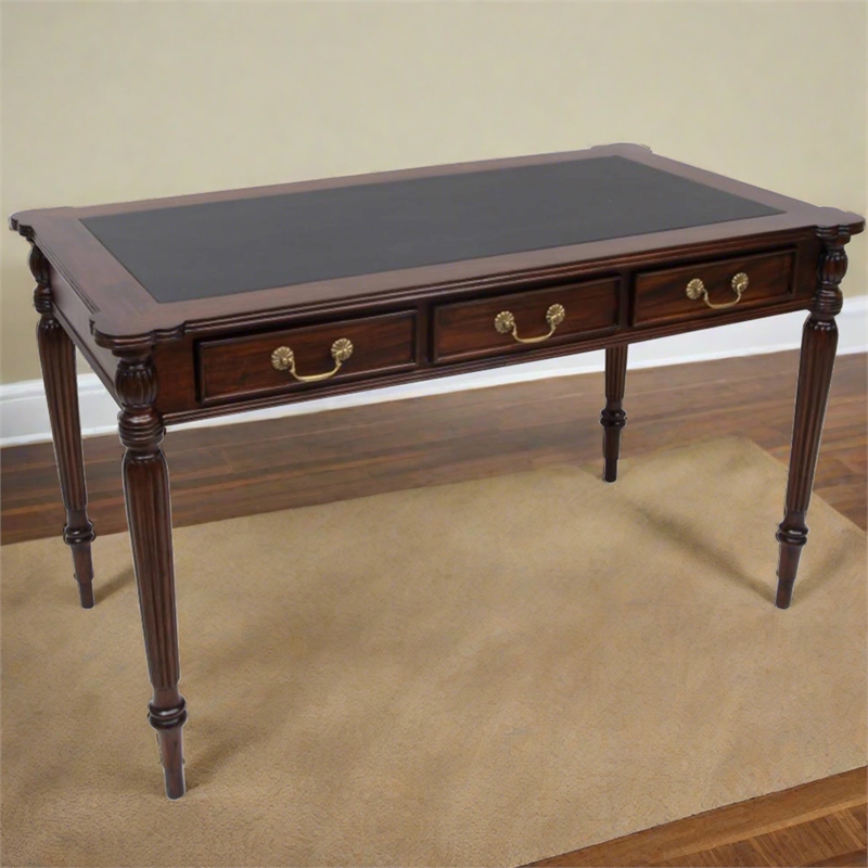 Crafters and Weavers Legacy Leather Top Desk - Brown Walnut