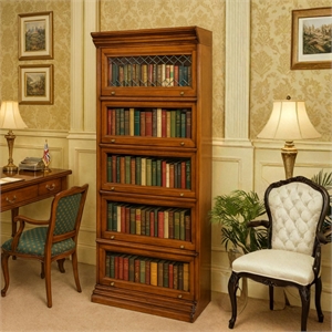 Crafters and Weavers Legacy 5 Stack Barrister Bookcase - Light Brown Walnut