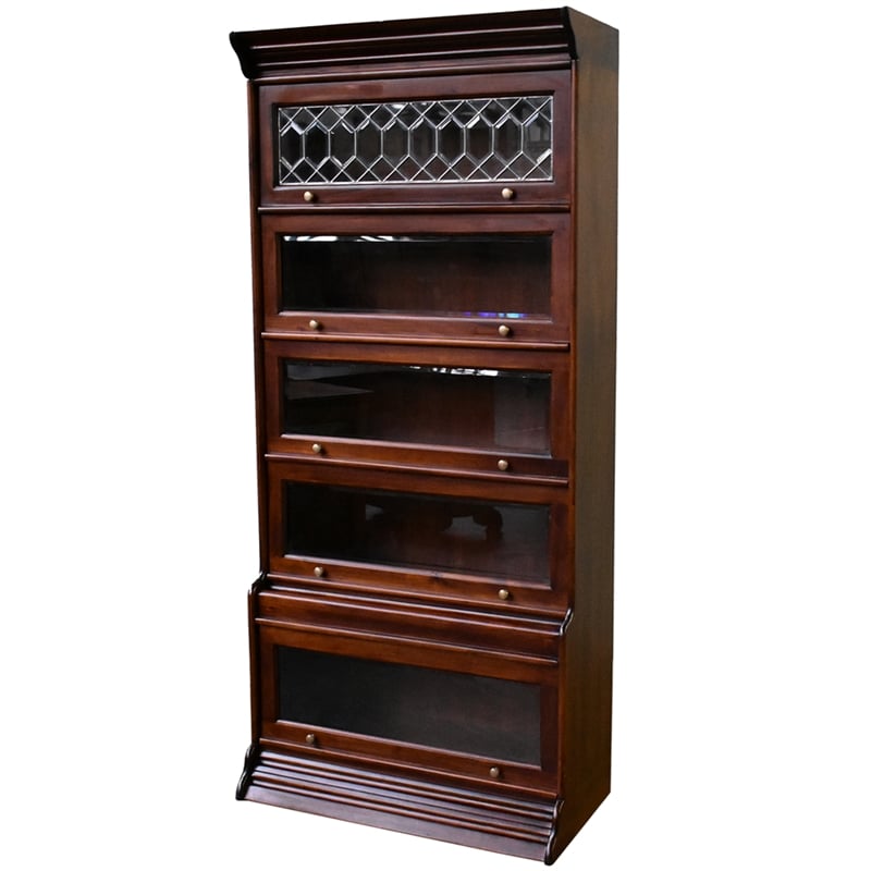 Crafters and Weavers Legacy 5 Stack Barrister Bookcase - Brown Walnut