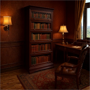 Crafters and Weavers Legacy 5 Stack Barrister Bookcase - Brown Walnut