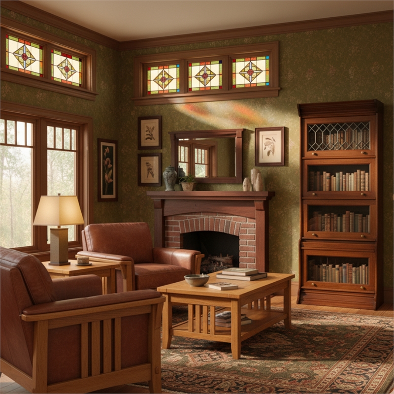 Crafters and Weavers Legacy 4 Stack Barrister Bookcase - Light Brown Walnut