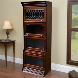 Crafters and Weavers Legacy 4 Stack Barrister Bookcase - Brown Walnut