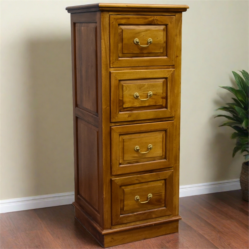 Crafters and Weavers Legacy 4 Drawer File Cabinet - Light Brown Walnut