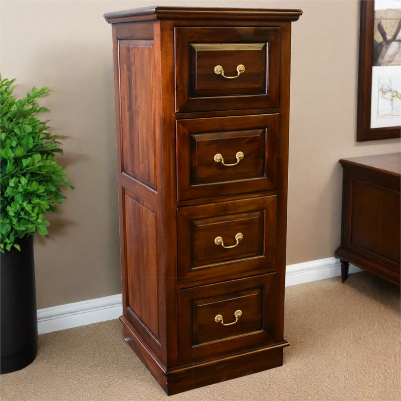 Crafters and Weavers Legacy 4 Drawer File Cabinet - Brown Walnut