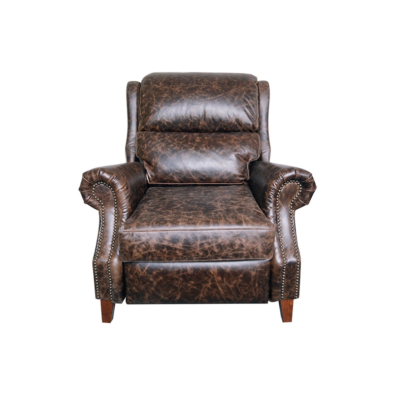 Crafters and Weavers English Rolled Arm Chair in Dark Brown Leather
