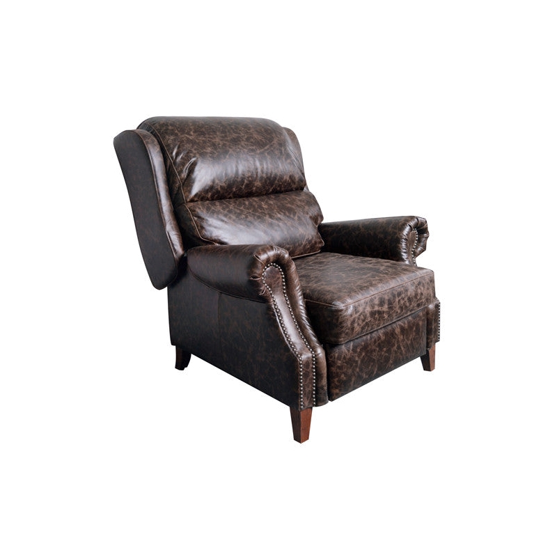 Crafters and Weavers English Rolled Arm Chair in Dark Brown Leather