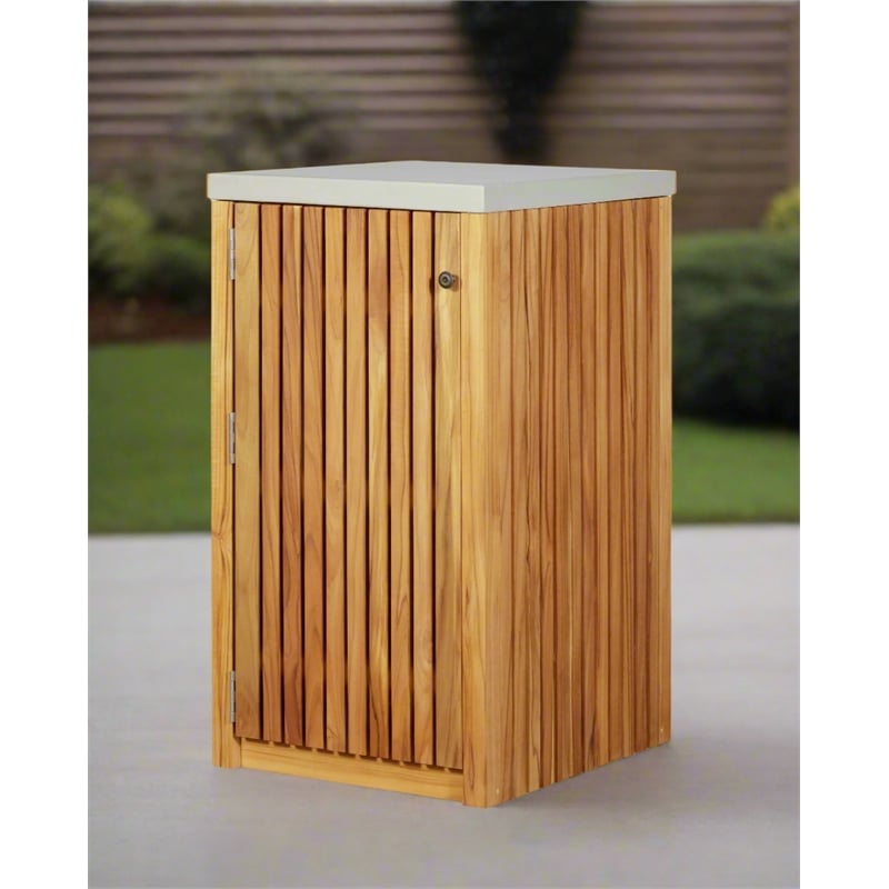 Crafters and Weavers Eclipse Outdoor Solid Teak Wood Cabinet in Natural