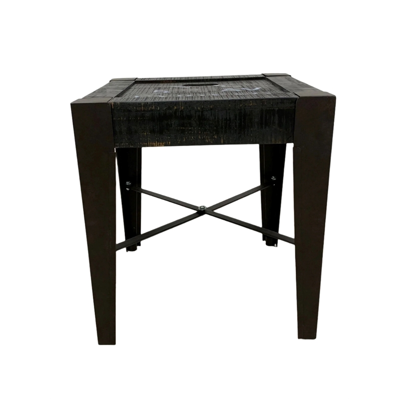 Crafters and Weavers City Cross Bar End Table in New York Black