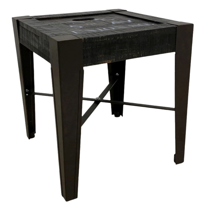 Crafters and Weavers City Cross Bar End Table in New York Black