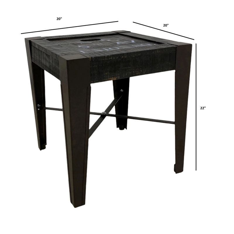Crafters and Weavers City Cross Bar End Table in New York Black