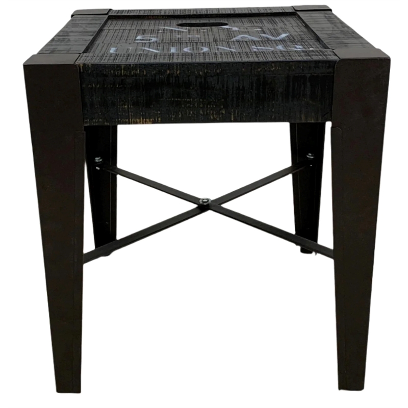 Crafters and Weavers City Cross Bar End Table in New York Black