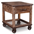 Crafters and Weavers Addison Loft Caster Wheel End Table -Rustic Brown(Set of 2)