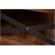 Crafters and Weavers Larson Cross Bar Coffee Table with Caster Wheels in Brown