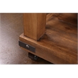 Crafters and Weavers Larson Cross Bar Coffee Table with Caster Wheels in Brown