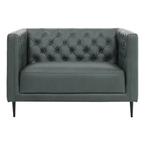 Crafters and Weavers Lucius Top Grain Leather 1.5 Arm Chair in Green