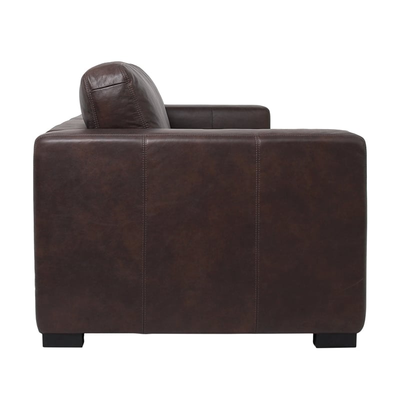 Crafters and Weavers Argento Top Grain Leather Sofa in Brown