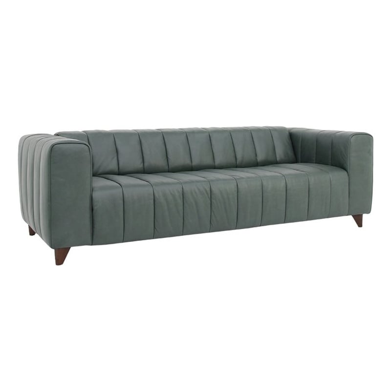 Crafters and Weavers Octavia Top Grain Leather Sofa in Green