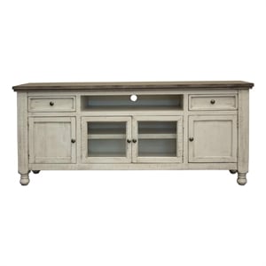 Crafters and Weavers 80&quot Chloe Wood TV Stand in White
