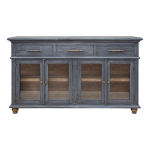 Crafters and Weavers Valeria 3 Drawer 4 Door Console in Blue