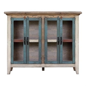 Crafters and Weavers 50&quot Giulia 4 Door Console in Multi-Color