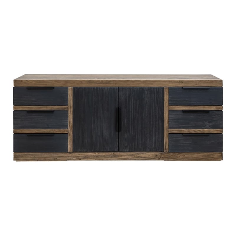 Crafters and Weavers Ophelia Six Drawer Console in Multi-Color