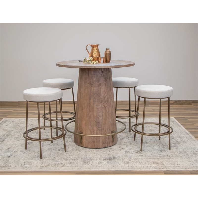 Crafters and Weavers Marcus Wooden Bar Table Set in Brown
