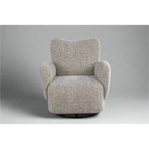 Crafters and Weavers Atlas Modern Fabric Swivel Arm Chair in White