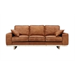Crafters and Weavers Wainscot Top Grain Leather Sofa in Light Chestnut