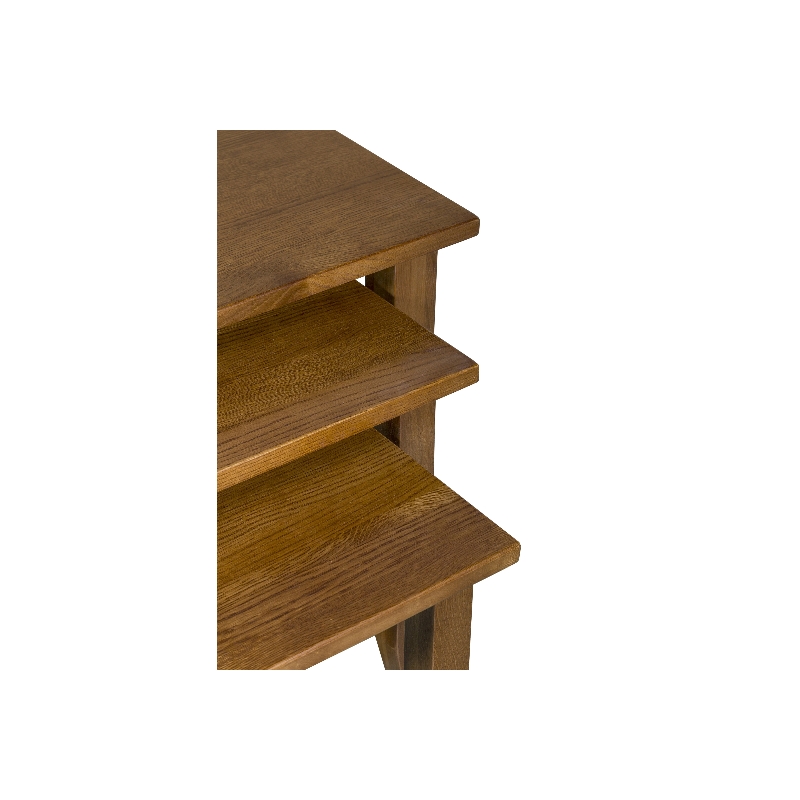 Crafters and Weavers Mission Oak Nesting Tables Set of 3 in Walnut