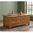Crafters and Weavers Mission 8 Drawer Coffee Table in Cherry