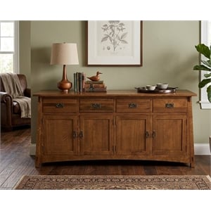 Crafters and Weavers Mission 4 Door 4 Drawer Oak Sideboard - Walnut