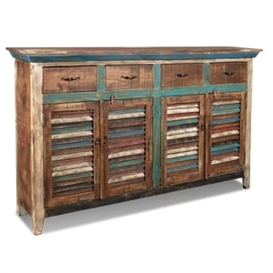 Crafters and Weavers 72&quot La Boca Shutter Sideboard in Multi-Color