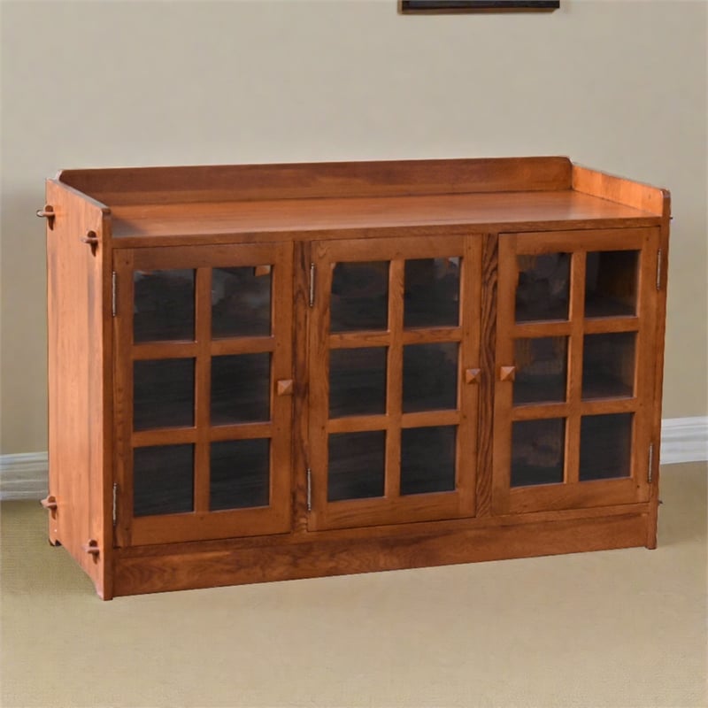 Crafters and Weavers Mission Oak 3 Door Console in Michael's Cherry