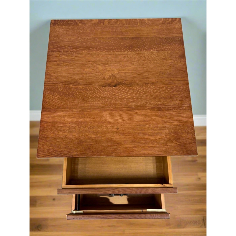 Crafters and Weavers Mission Quarter Sawn Oak File Cabinet in Walnut